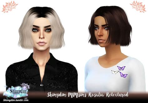 Shimydim Mmsims Rosalia Hair Retextured Sims 4 Hairs