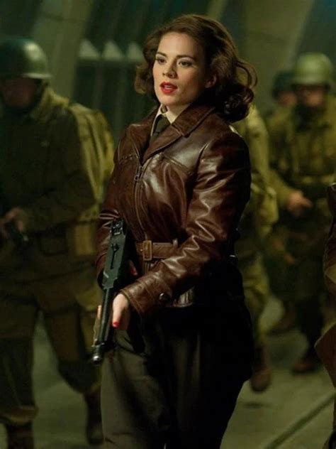 Peggy Carter Brown Leather Jacket Captain America The First Avenger