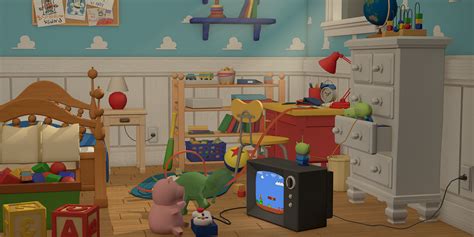 Toystory Andys Room Isometric Lowpoly 3d Andys Room Room Toy Rooms
