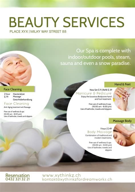 Beauty Spa Wellness Massage Services Flyer Template Postermywall