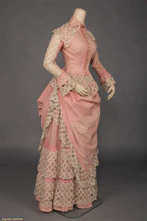 Day Dress Chambray No Location Available 1880s Victorian Era
