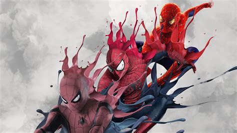 Three Generation Spidermans, HD Superheroes, 4k Wallpapers, Images