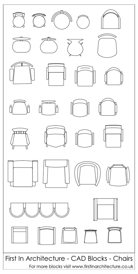 Free Cad Blocks Chairs In Plan For Free Download