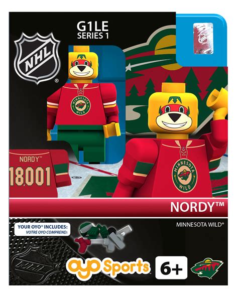 A wild animal born in the north woods of the iron range, nordy was found skating so in 2008, nordy proudly accepted the offer to become the mascot for the minnesota wild. OYO Sports | NHL OYO minifigures | Minnesota Wild® | Nordy™