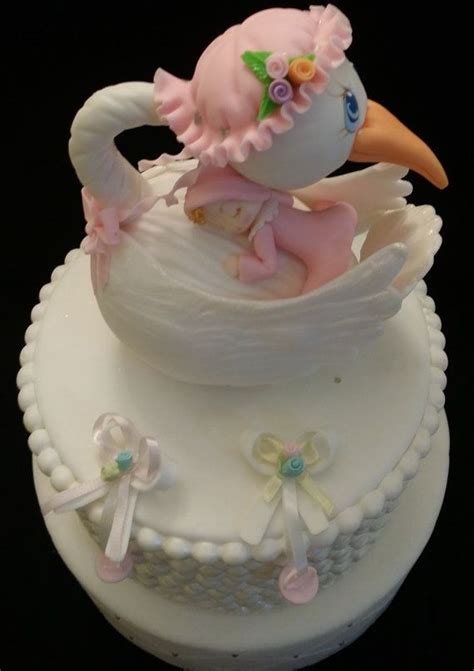 Stork Caketopper Baby Shower Cake Topper Stork Cake Decoration Pink