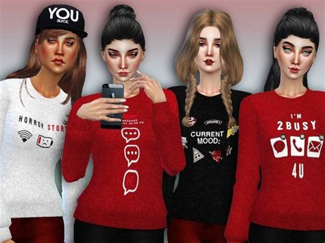 Simlarks 2 Busy 4 U Sweaters Spa Day Gp Needed Sims 4 Clothing