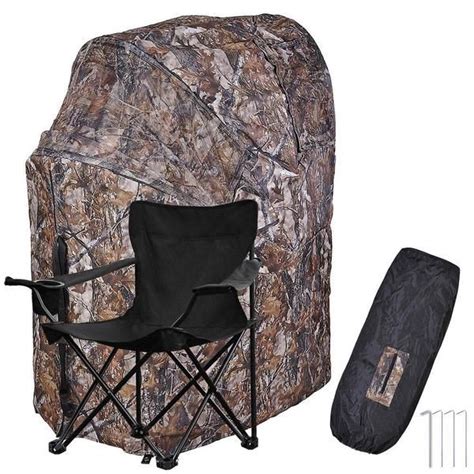 Au 1 Man Ground Blind Portable Tent Camouflage W Arm Rest Chair In