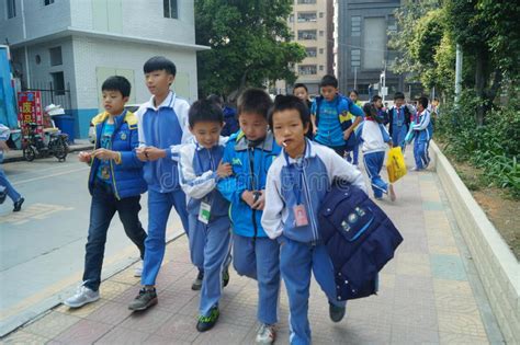 From any device, students can now: Chinese Students Go Home From School Editorial Photography ...