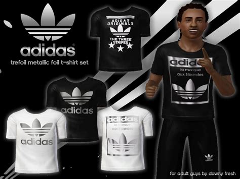 The Sims Resource Adidas Trefoil Superstar Metallic T Shirts For Guys