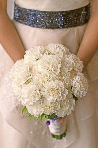 Simply A Bouquet Of White Carnations Lovely And Inexpensive Carnation Bouquet White