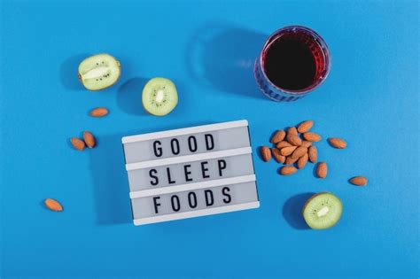 Premium Photo Treat Insomnia With Healthy Sleep Foods Almonds Cherry Juice And Kiwi