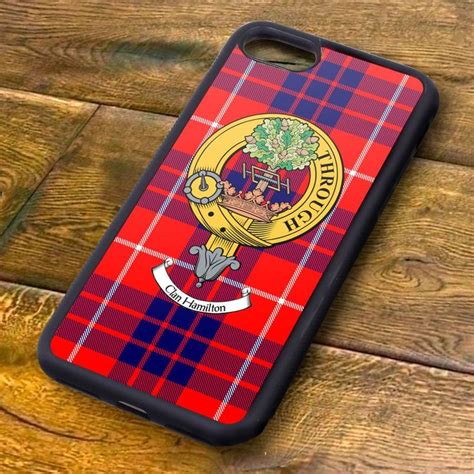 Hamilton Tartan And Clan Crest Iphone Rubber Case Scottish Clan