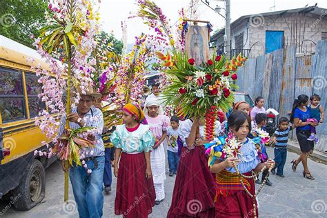 flower and palm festival in panchimalco el salvador editorial image image of salvadoran latin