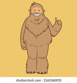 Furry Bigfoot Smile Vector Cartoon Illustration Stock Vector Royalty