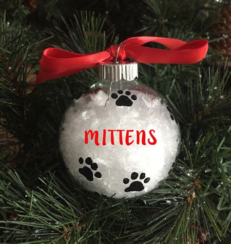 Personalized Hand Painted Cat Christmas Ornament