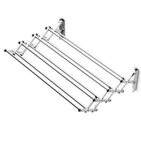 Stainless Wall Mounted Expandable Clothes Drying Towel Rack Costway