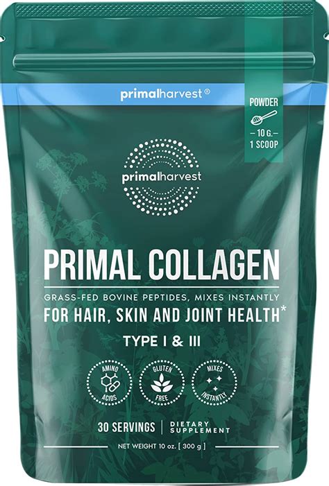 Buy Collagen Powder For Women Or Men By Primal Harvest Primal Collagen Peptides Powder Type I