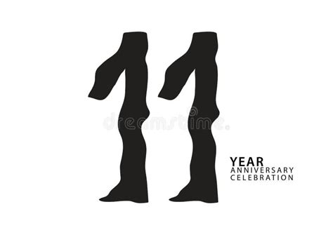 11 Year Anniversary Celebration Black Color Logotype Vector 11 Number