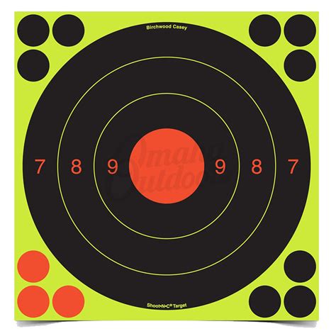 Birchwood Casey Shoot N C 8 Inch Bullseye Targets 6 Sheets Omaha