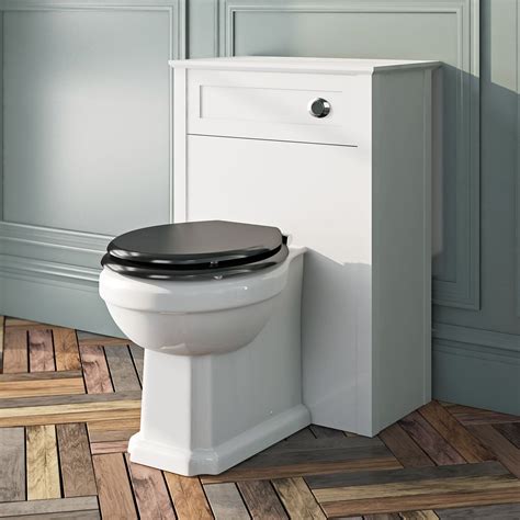 The Bath Co Camberley Back To Wall Toilet With Black Wooden Soft Close