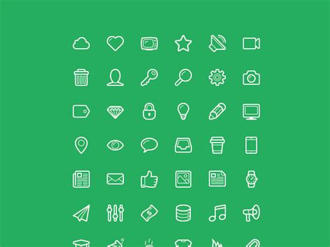Linecons 48 Outline Icons By Sergey Shmidt 💡 On Dribbble