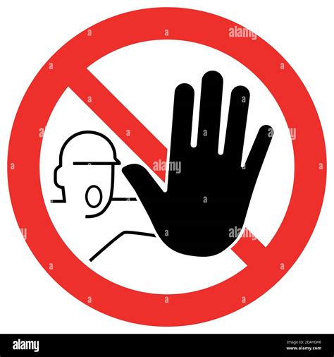 Simple Red Stop Street Sign With Big Hand Symbol Or Icon Vector