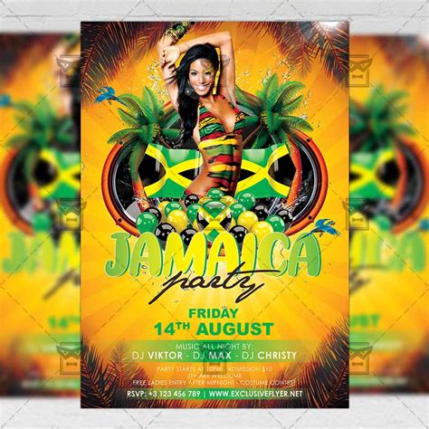 Jamaica Party Club A5 Flyer Template Exclsiveflyer Free And Premium Psd Templates