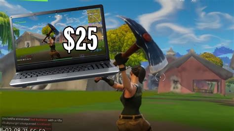 Playing Fortnite On A 25 Laptop Youtube