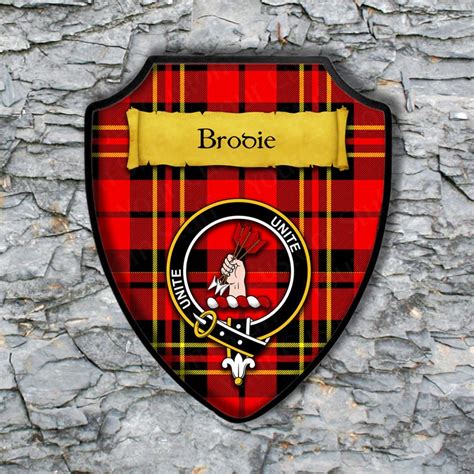 Brodie Shield Plaque With Scottish Clan Coat Of Arms Badge On Etsy