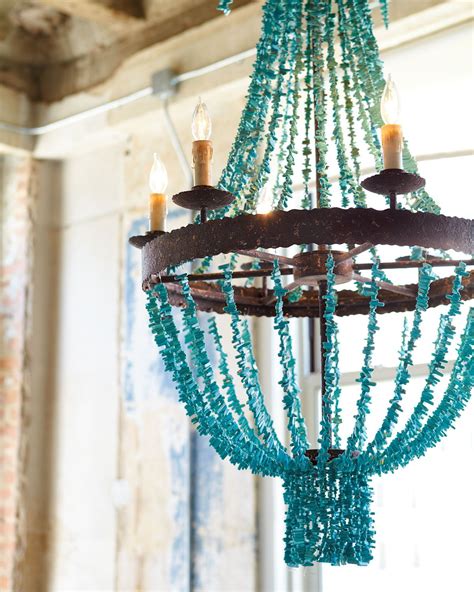 Regina Andrew Design Turquoise Beads Light Chandelier Turquoise