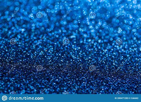 Shimmering Bright Blue Color Macro Glitter Texture Background Stock