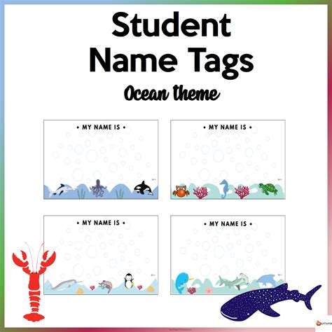 Editable Name Tags Ocean Theme Made By Teachers