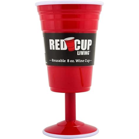 Red Cup Living Reusable Plastic Wine Cups 8 Oz Red Plastic Wine