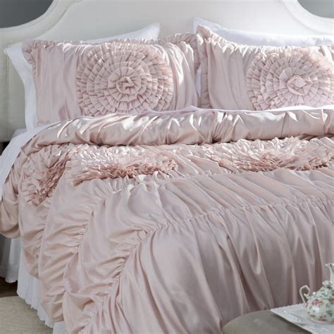 Queen, king and full/queen, twin xl. Lark Manor Lazerte 3 Piece Pink Blush Comforter Set ...