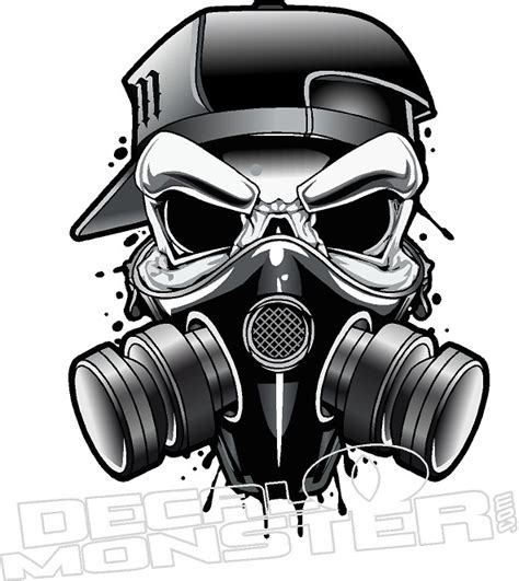 Gas Mask Cool Skull Decal Sticker