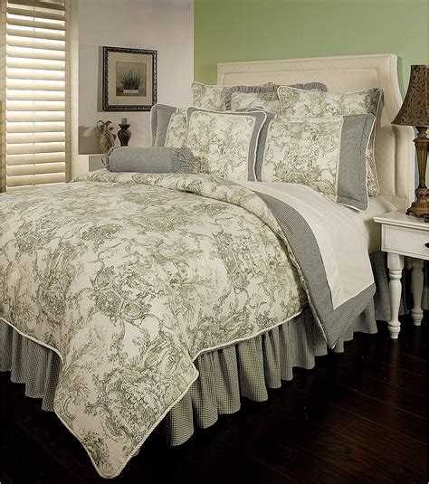 6 Piece Cal King Cottage Shabby Chic Classic Toile Pattern