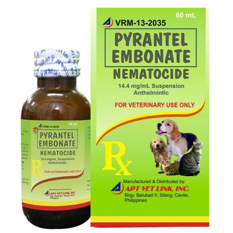 Nematocide Pyrantel Embonate Dewormer For Dogs And Cats 15ml 60ml