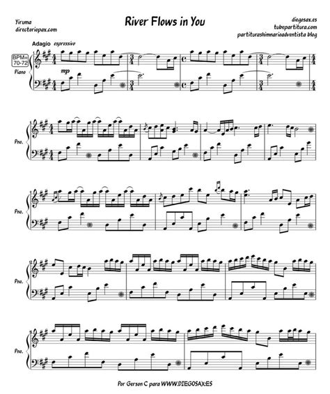 Sheet music | river flows in you. River Flows in you piano sheet #1 | Piano sheets | Pinterest