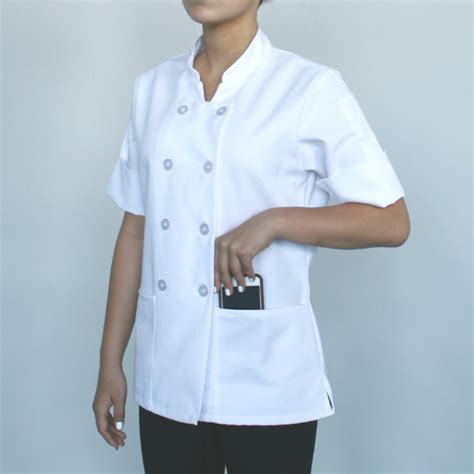 Made In Chicago Traditional Chef Coat For Women A Line With 2 Hip