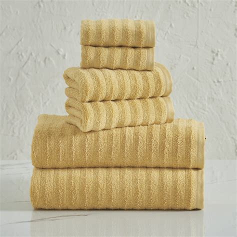 Mainstays Performance Textured Piece Bath Towel Set Yellow Walmart Com
