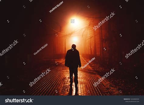 Sad Man Alone Walking Along Alley Stock Photo Edit Now 1632060334