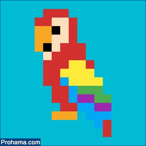 Easy Parrot Pixel Art 15x15 Pixel Art Simple Pixel Bird