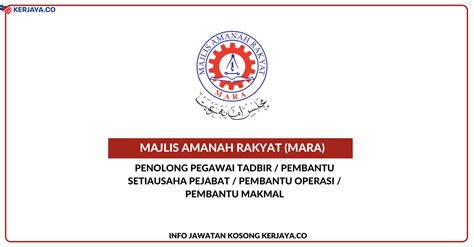 The majlis amanah rakyat (mara; Majlis Amanah Rakyat (MARA) • Kerja Kosong Kerajaan