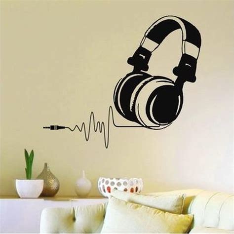 A Wall Decal With Headphones On It And A Sound Wave Coming From The Ear