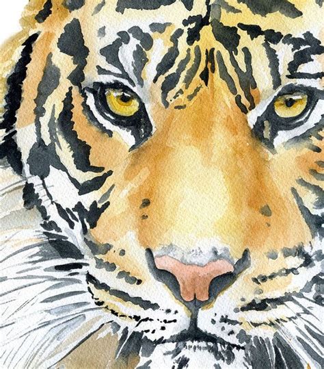 Tiger Watercolor Painting Giclee Fine Art Print African Etsy