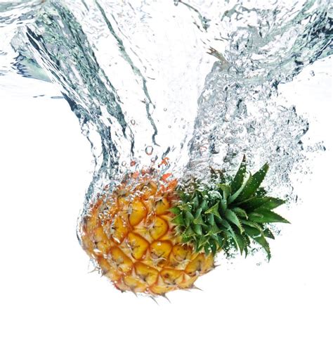 Pineapple In Water Stock Image Image Of Fruit Food Splashes 6382761