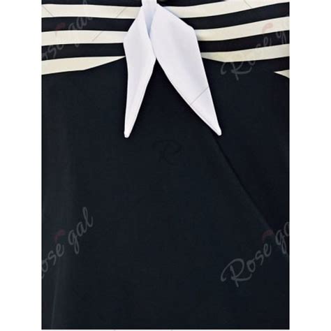 Halter Sailor Swimdress Stripe Tankini Top Bathing Suit White And