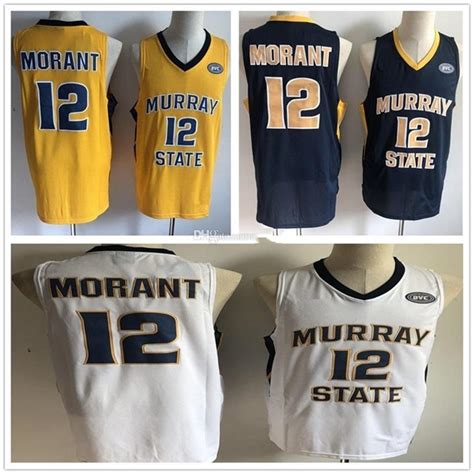 Nikivip Murray State Racers College Ja Morant 12 White Yellow Navy