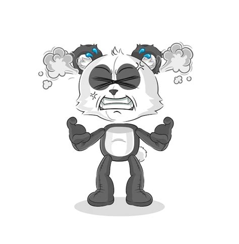 Premium Vector Panda Very Angry Mascot Cartoon Vector