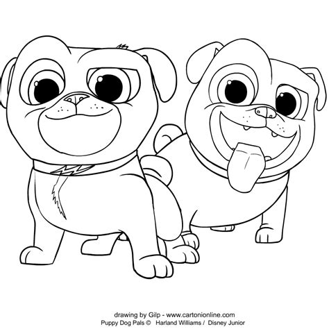 Bingo Rolly From Puppy Dog Pals Coloring Page